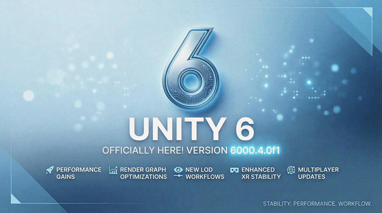 Unity 6000.4.0f1 release highlights showing performance gains, XR stability, and new LOD workflows for game developers.